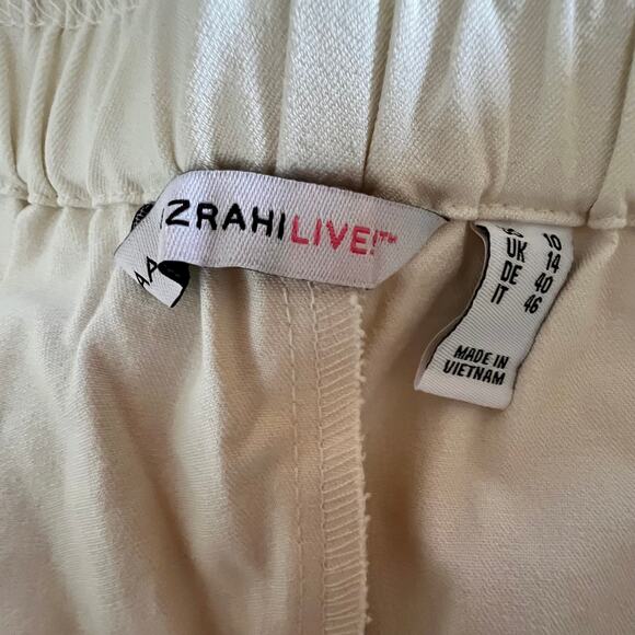 Isaac Mizrahi Cream Stretch Snap Hem Ankle Pants 10 - Picture 7 of 10